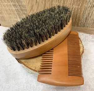 Mens Boar Brush & Comb Set