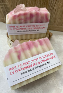 Crystal ~ Rose Quartz Body bar scented Strawberries & Champagne